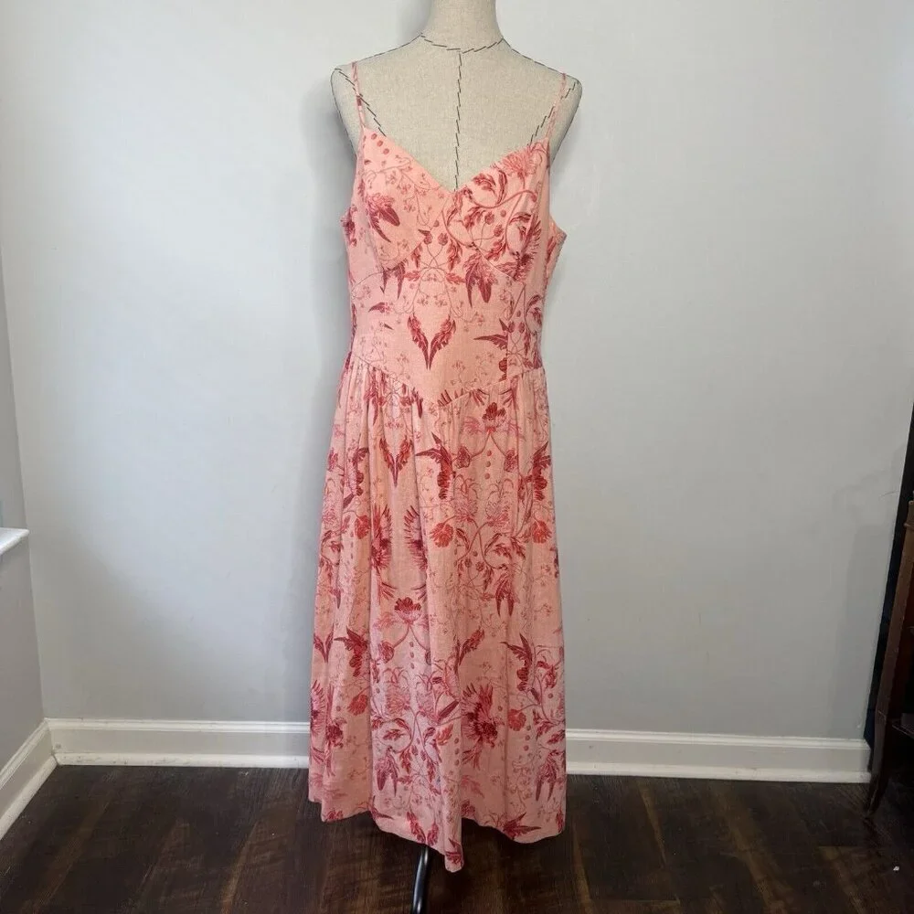 house of harlow floral linen dress House of Harlow 1960 | Dresses | House Of Harlow 96 Tropical Floral Pink  Linen Blend Dress Sz L Sweetheart